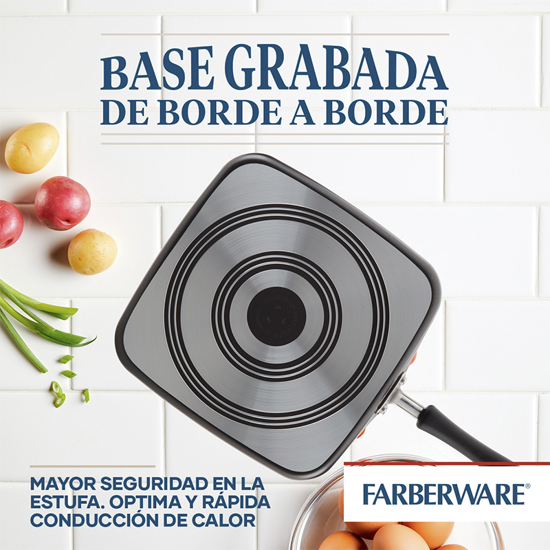 Plancha Cuadrada Diamondmax Pewter 28cm Farberware