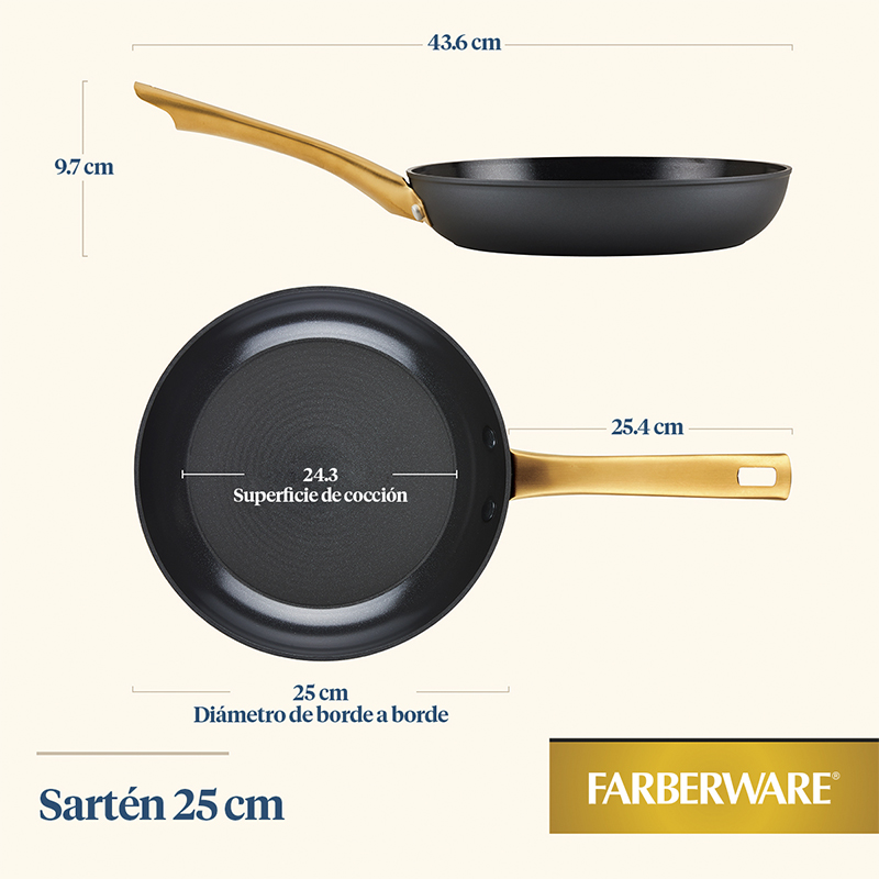 Sartén 25cm Inducción Cerámico Golf Farber