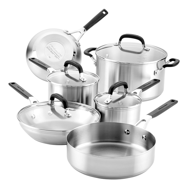 Ollas 10 Piezas Inducción Inoxidable Kitchenaid 