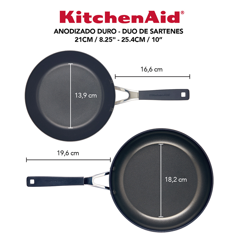 Sartén Set 2 Piezas 21  25cm y 21cm Anodizado 