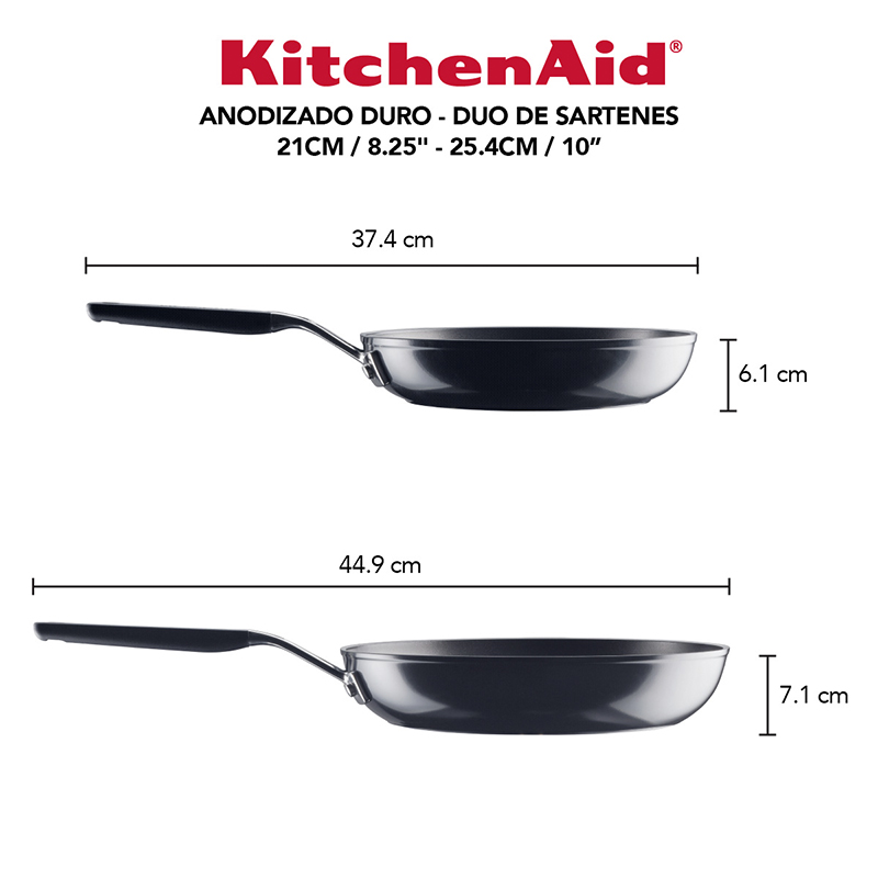 Sartén Set 2 Piezas 21  25cm y 21cm Anodizado 