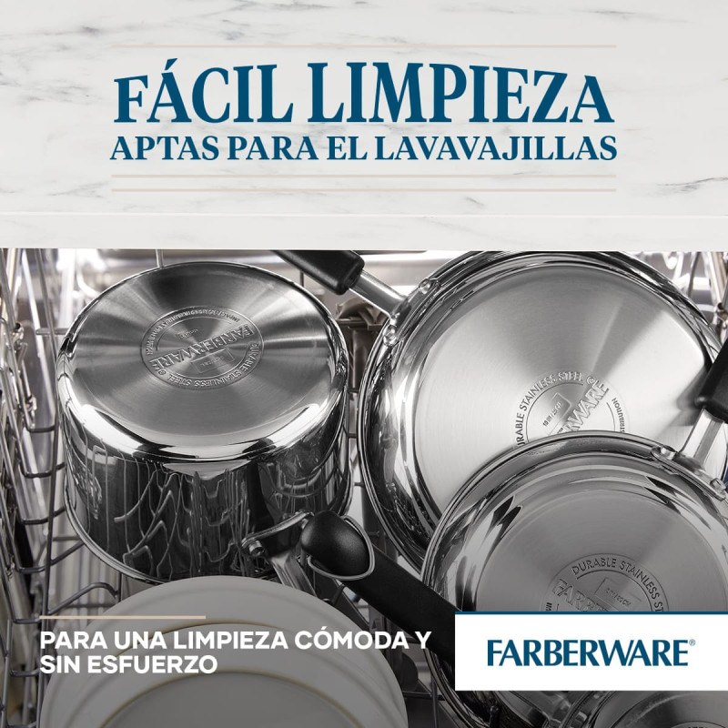 Ollas Juego de 7 Piezas Inducción Brillance Inoxidable Farberware 