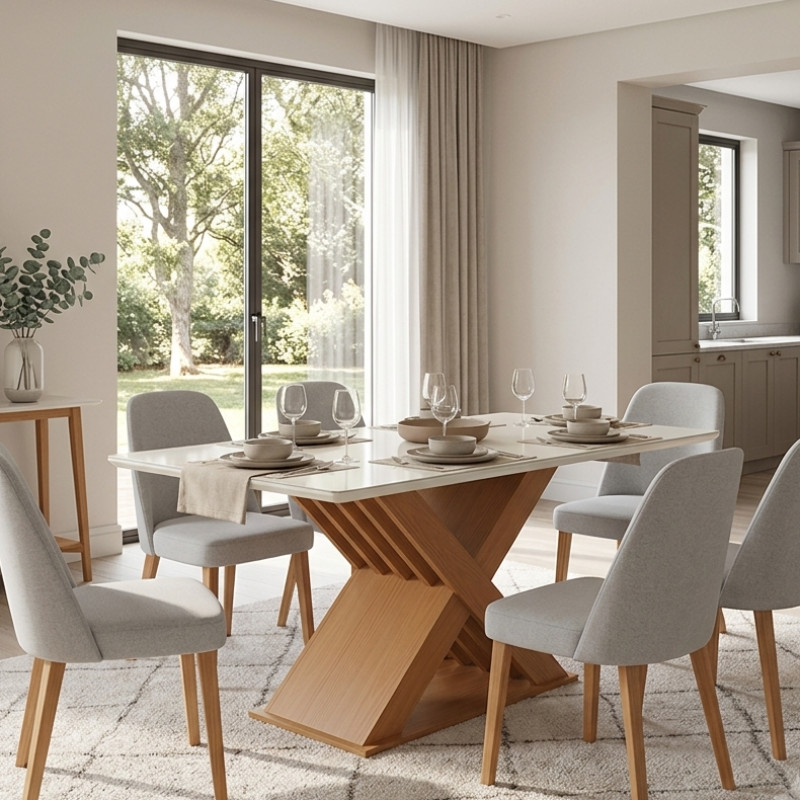 Mesa de Comedor Campinas 80x120cm Blanco 