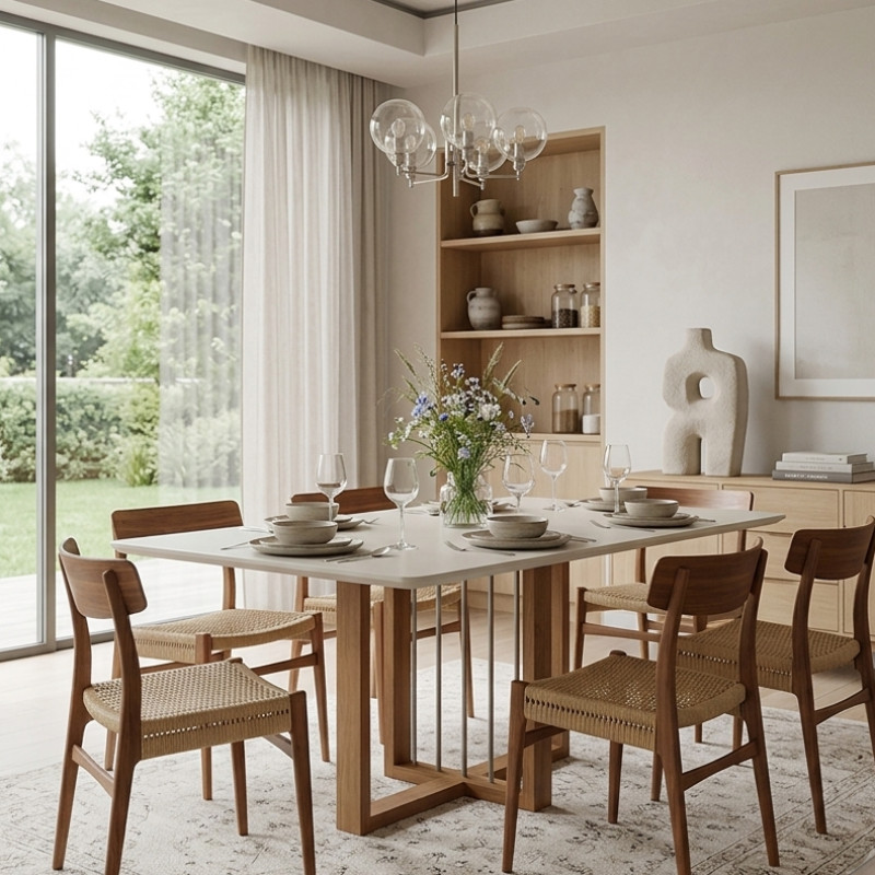 Mesa de Comedor Atola 90x160cm Blanco 