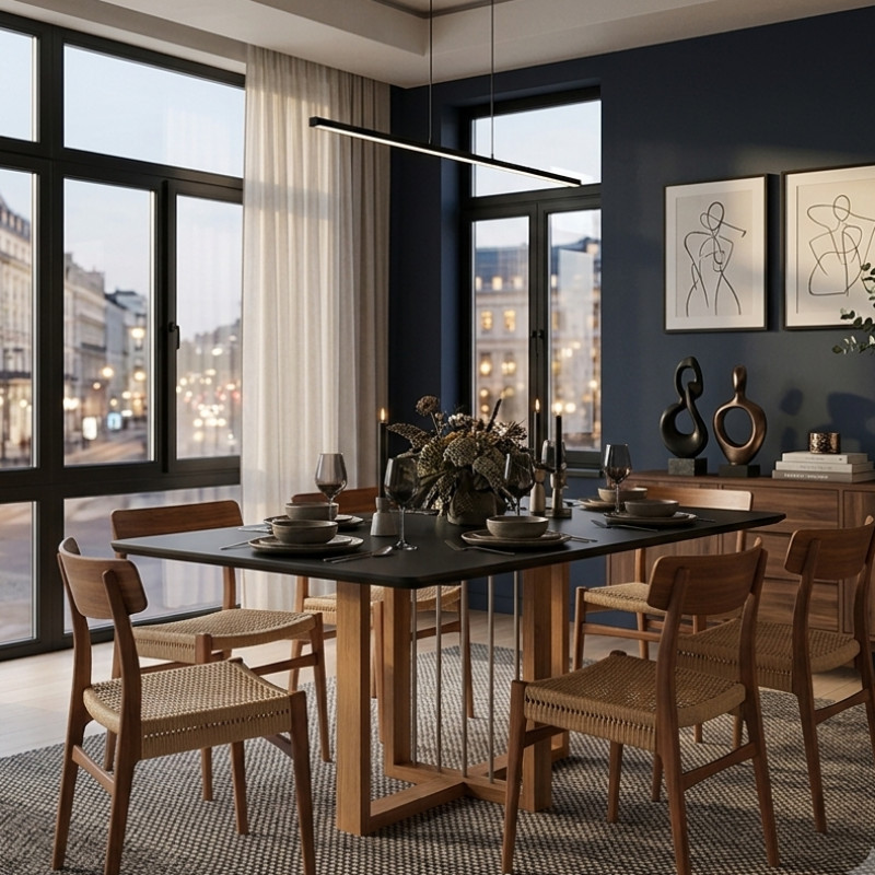 Mesa de Comedor Atola 90x160cm Negro