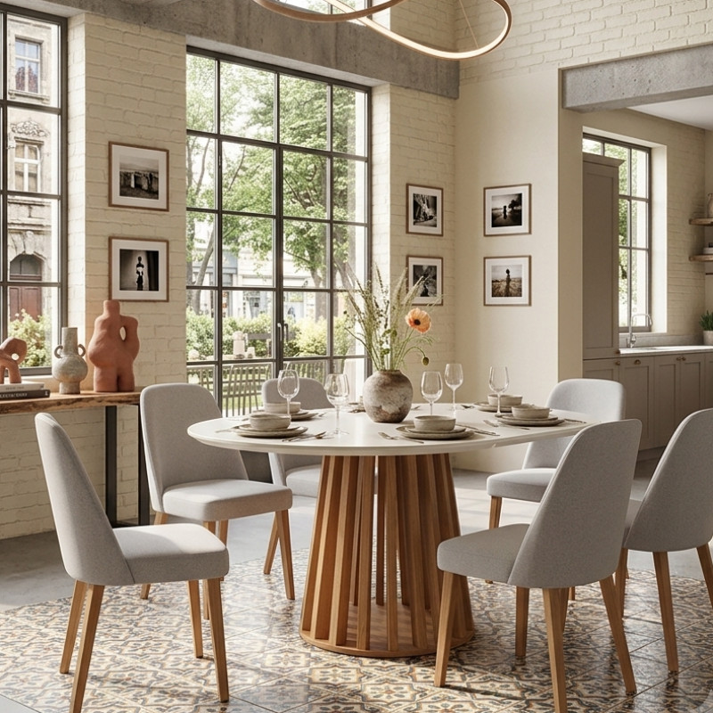 Mesa de Comedor Bali 105cm Blanco 