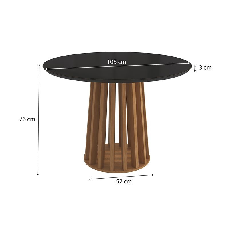 Mesa de Comedor Bali 105cm Laurel Negro