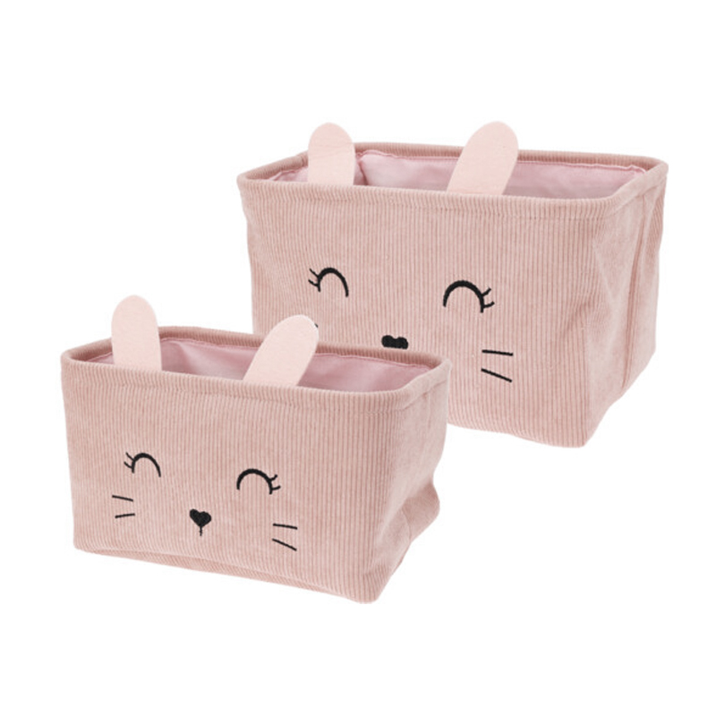 Cesto Kitty Rosa Rectangular Set 2 Piezas