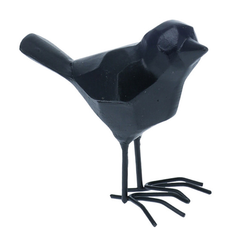 Adorno Pájaro Geométrico Negro 83mm