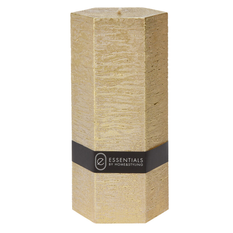 Vela Hexagonal Oro 7x14cm