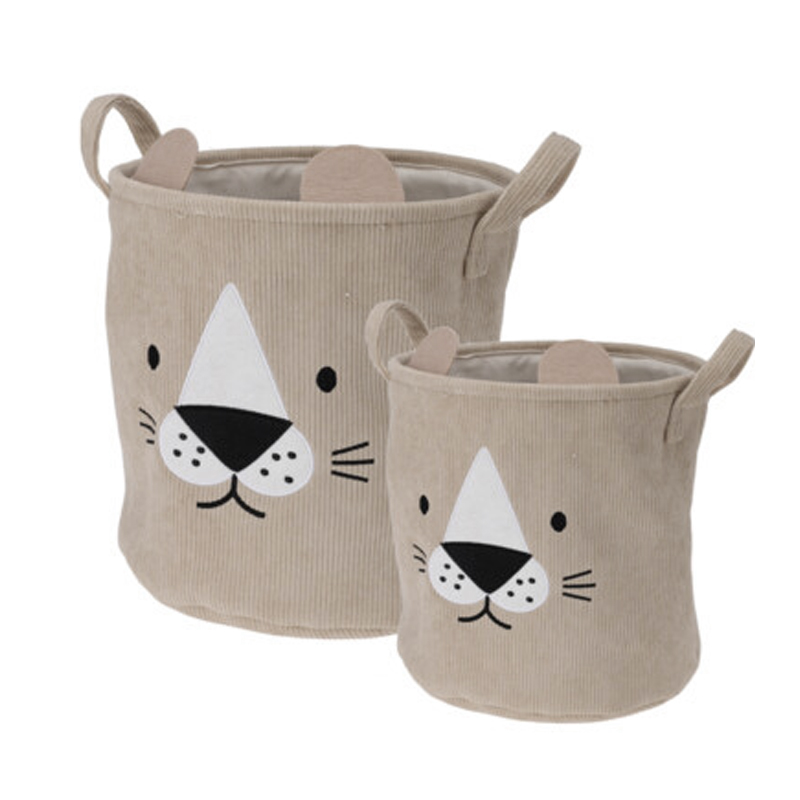 Cesto Tigre Beige redondo Set 2 Piezas