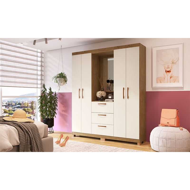 Armario Arapua 4.3 183x156x45cm Nuez Blanco
