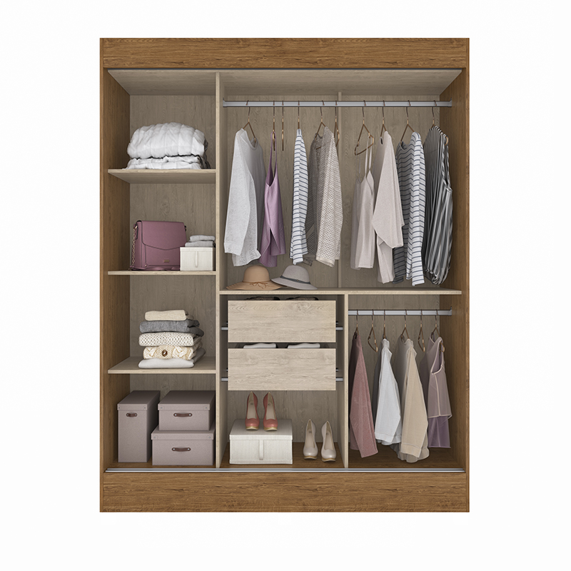 Armario Arial 3.2 200x155x50cm Nuez Blanco