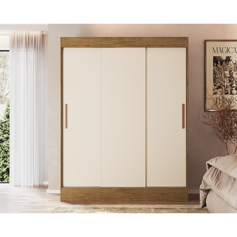 Armario Arial 3.2 200x155x50cm Nuez Blanco