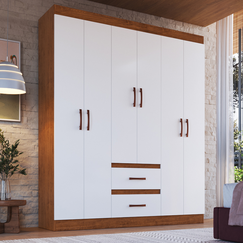 Armario Doce 6.2 183x156x40cm Nuez Blanco