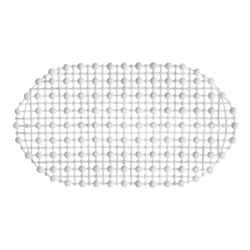 Alfombra Oval de Pvc para Baño Blanca 65X35