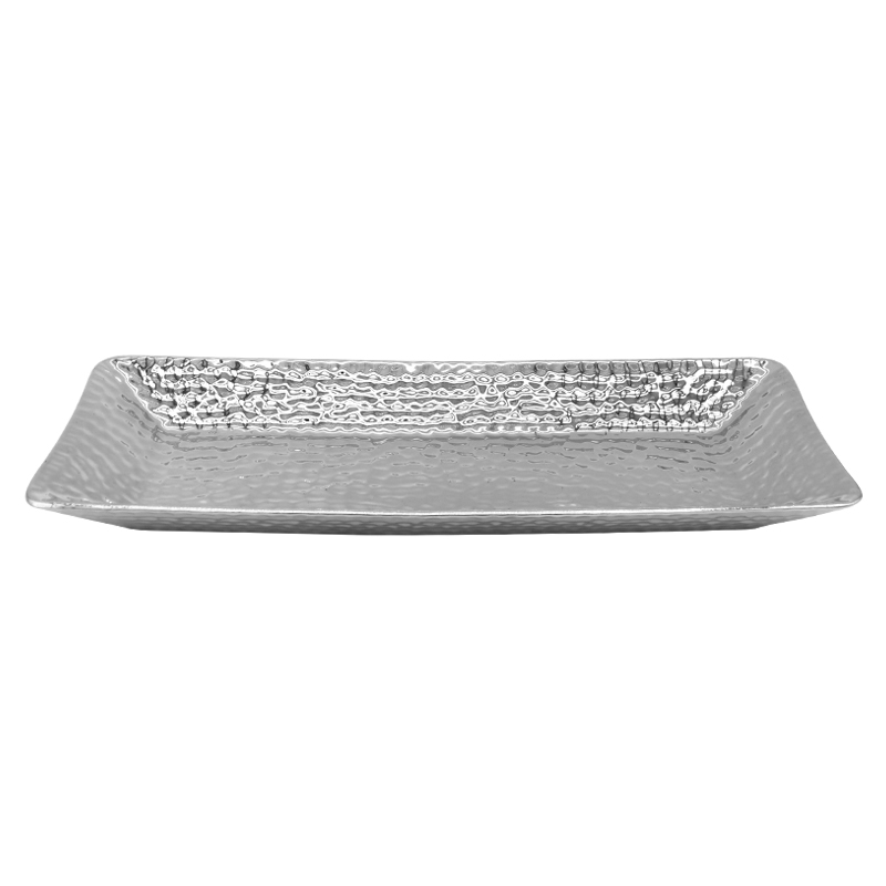 Bandeja de Cerámica Rectangular 13x39cm Plata 