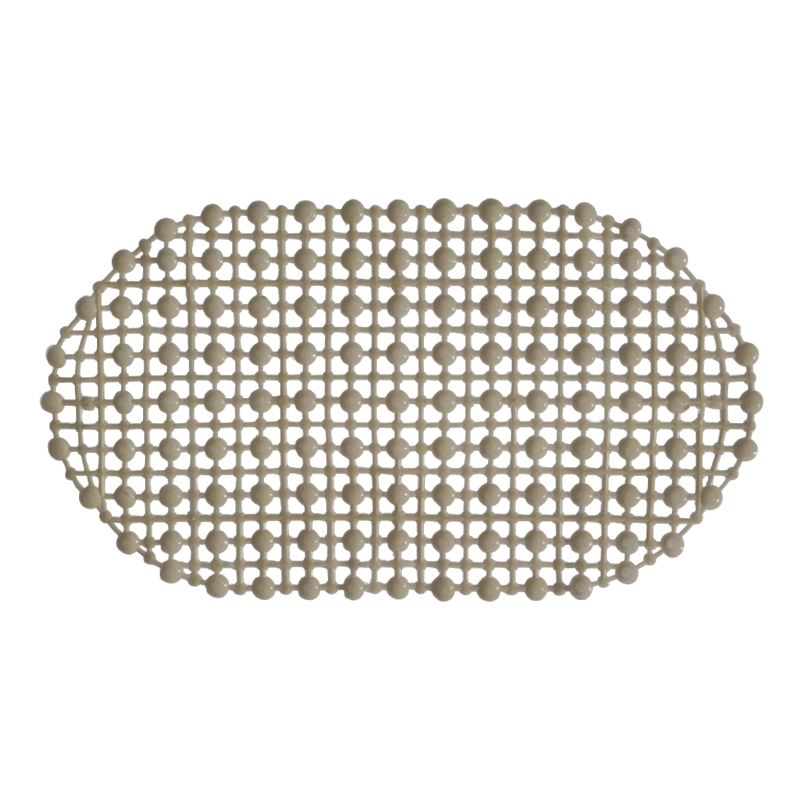 Alfombra Oval de Pvc para Baño Crema 65X35cm 