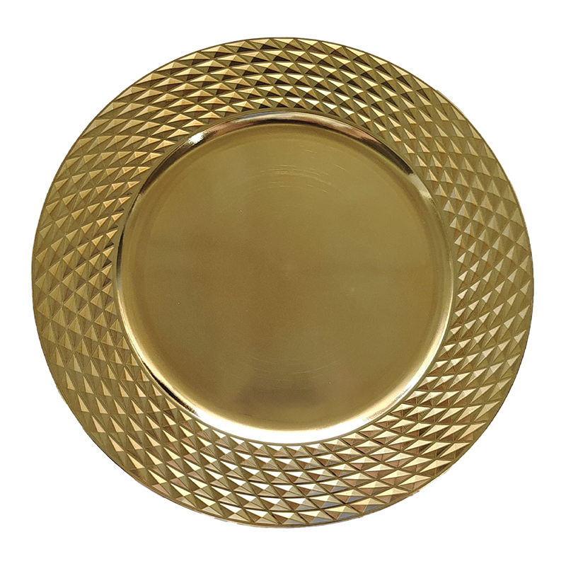 Porta Plato 33x33cm Dorado Diamond