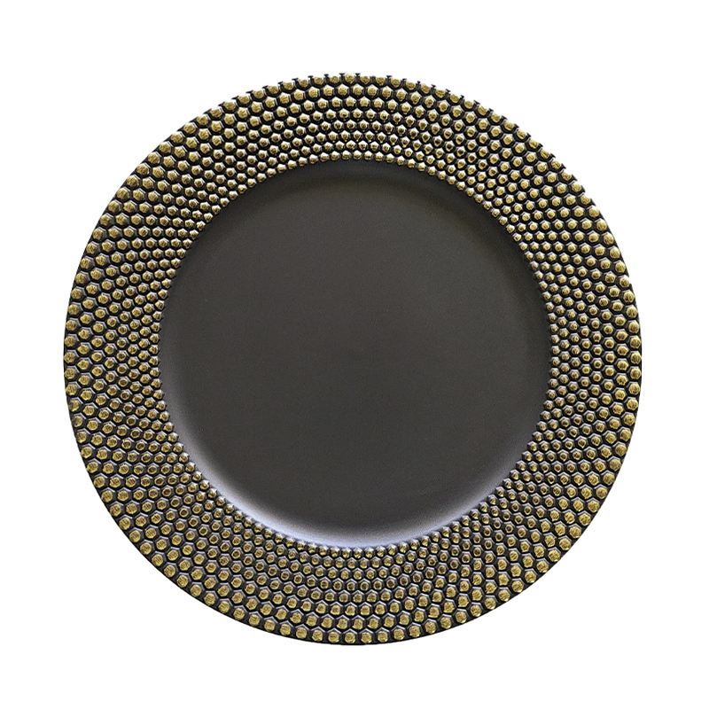 Porta Plato 33x33cm Gris Dorado Space