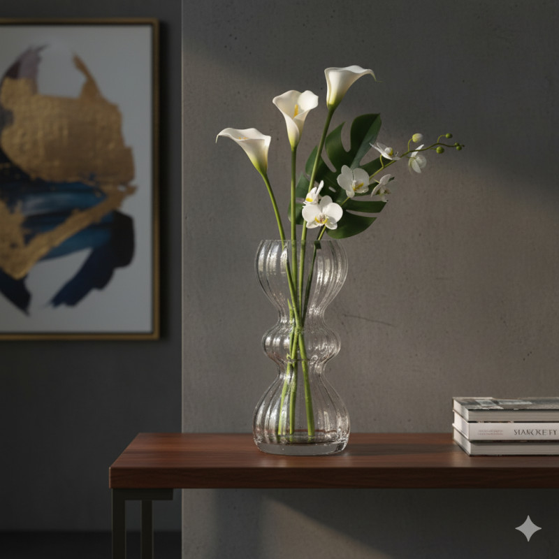 Florero Viola Vidrio 25cm