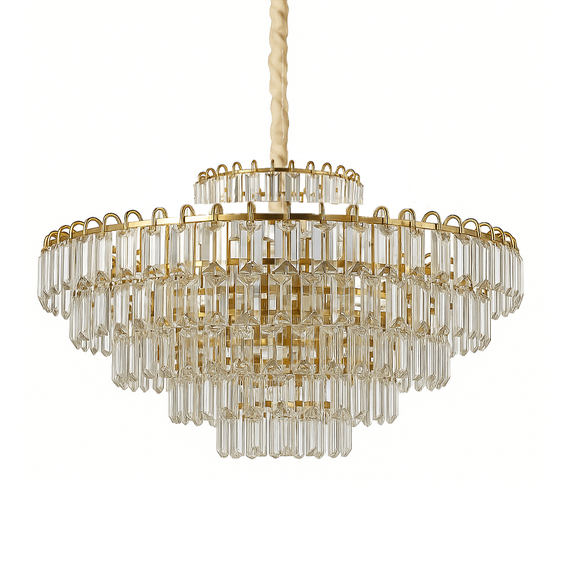 Lámpara Colgante Hinese Oro/Cristal 60cm 6xE14 