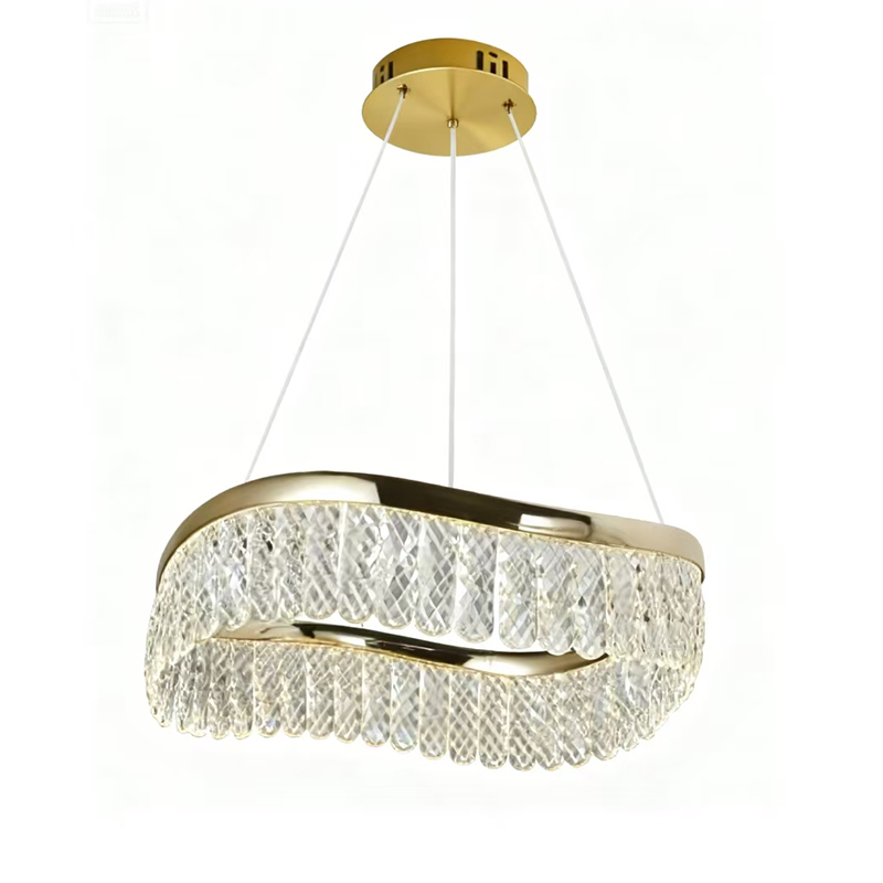 Lámpara Colgante LED Clef Oro/Cristal 40cm
