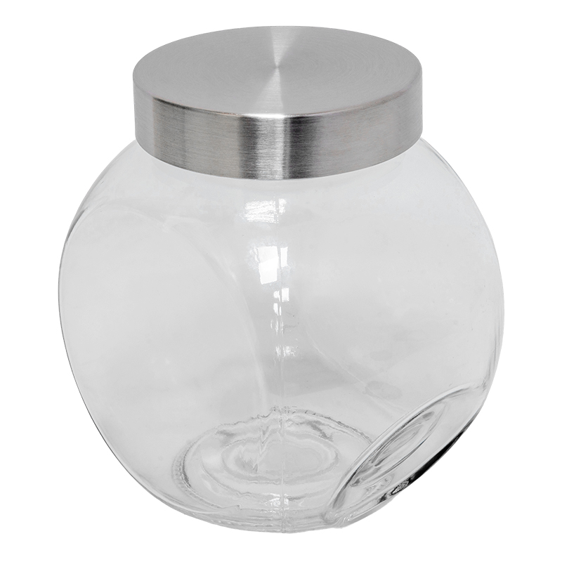 Frasco de Vidrio con Tapa Inoxidable 1.2 Litros