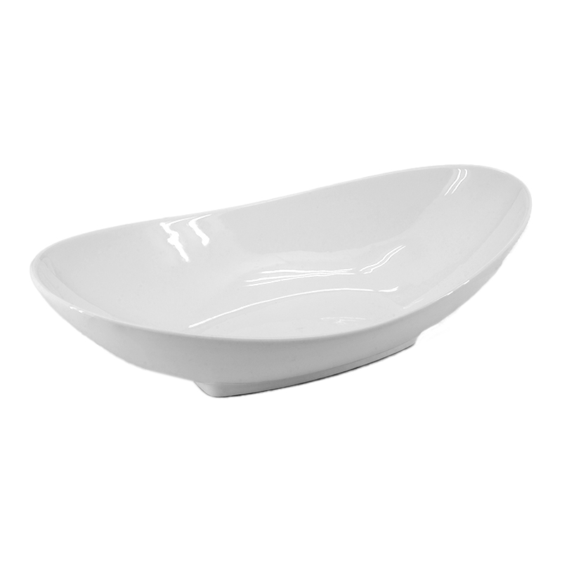 Bandeja Sail Oval de Cerámica Blanca 16x30x8cm