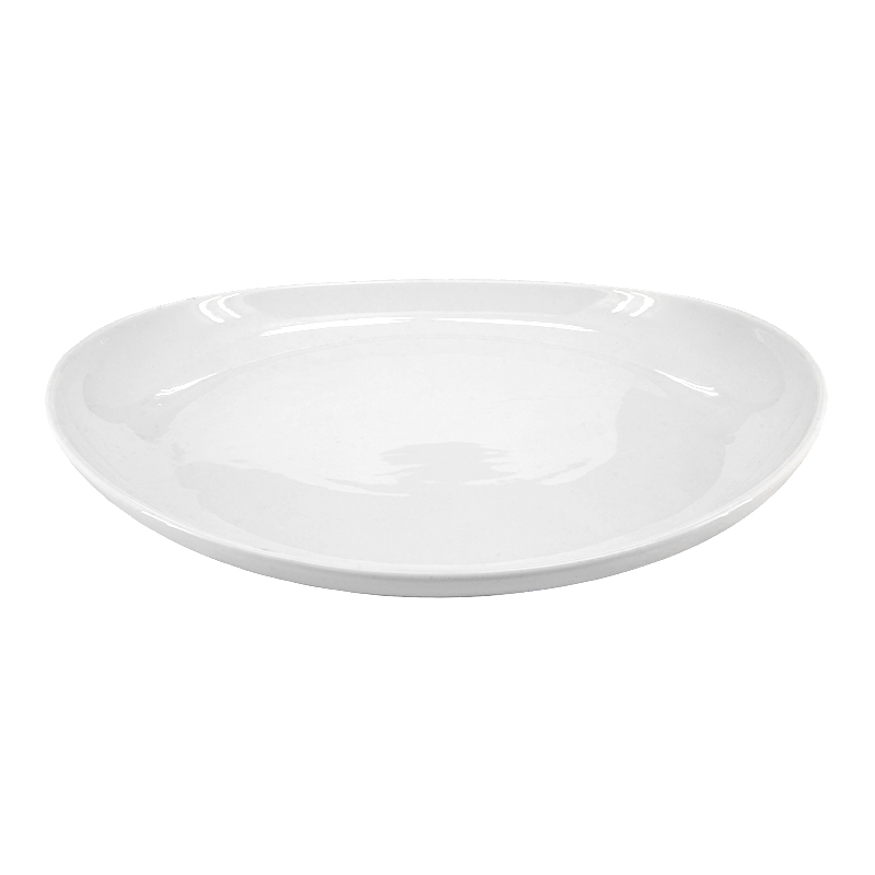 Bandeja Bloat Oval de Cerámica Blanca 27x37x5cm