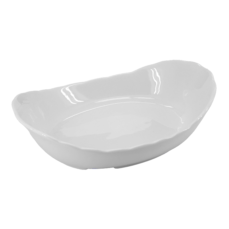 Bandeja Viva Oval de Cerámica Blanca 19x26x7cm