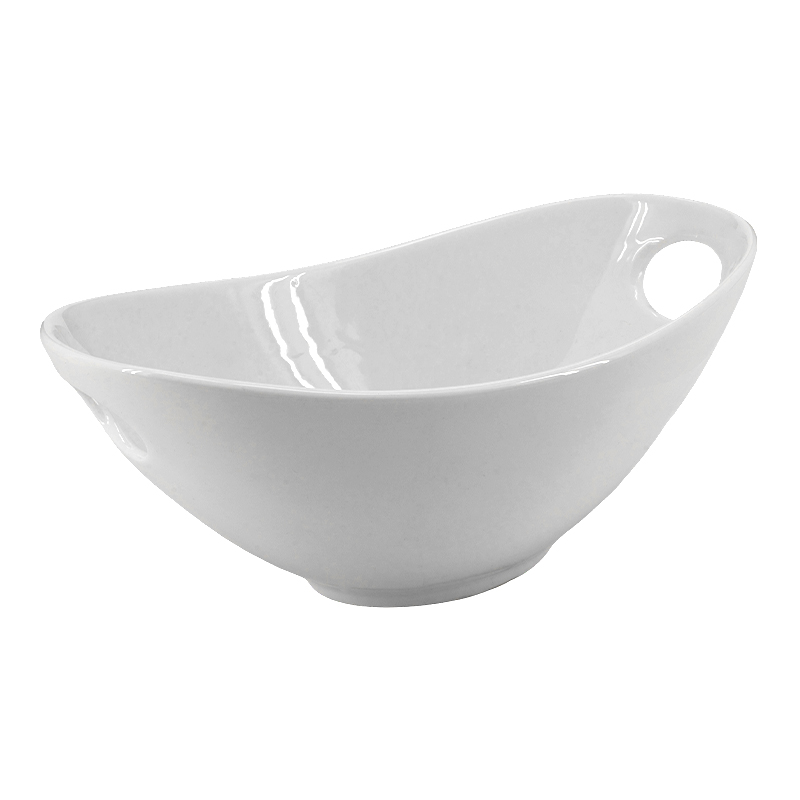 Bandeja Grok Oval de Cerámica Blanca 13x23x9cm