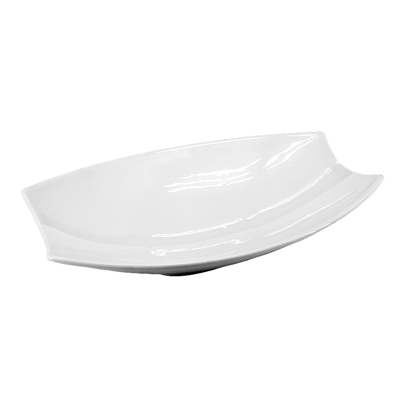 Bandeja Void de Cerámica Blanca 16x26x6cm