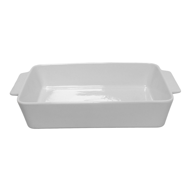 Bandeja Rectangular de Cerámica Blanca 21x33x6cm