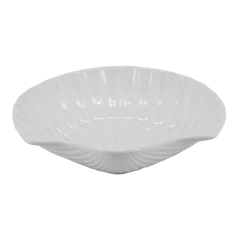 Bandeja Concha Cerámica Blanco 15x15x4cm