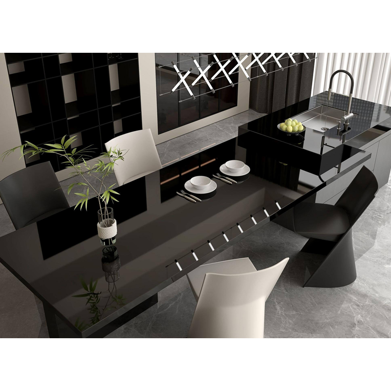 Piedra Sinterizada Pulido 80x260cm  Full Black de 15mm