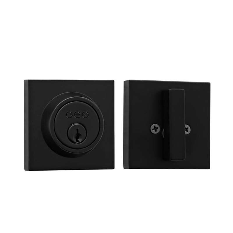 Cerradura Pestillo Muerto Mileto 1 Cilindro Negro Geo