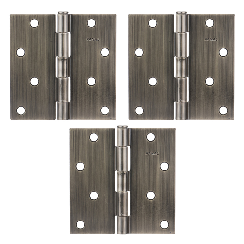 Bisagra 3.5x3.5 Bronce Antiguo 3 Unidades Fanal