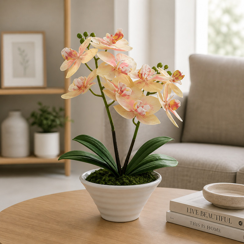 Maceta Phalaenopsis Oval Amarilla 30cm