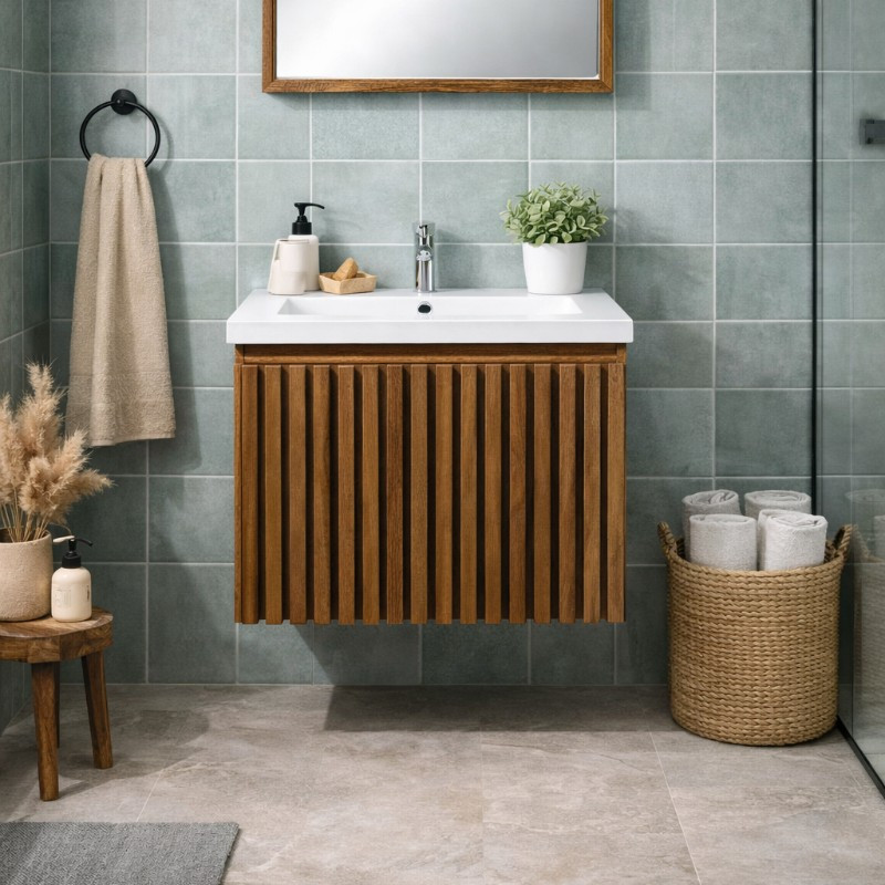 Mueble de Baño 60cm con Espejo Cobos Nogal