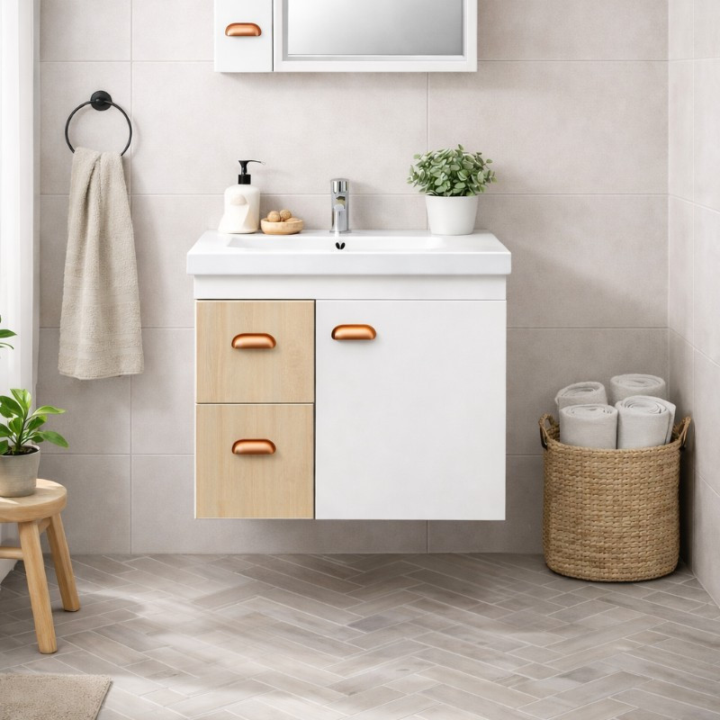 Mueble de Baño 60cm con Espejo Itai Blanco Roble