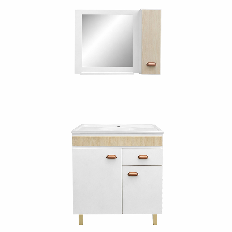 Mueble de Baño Portofino 80cm 3 Puertas Blanco Roble