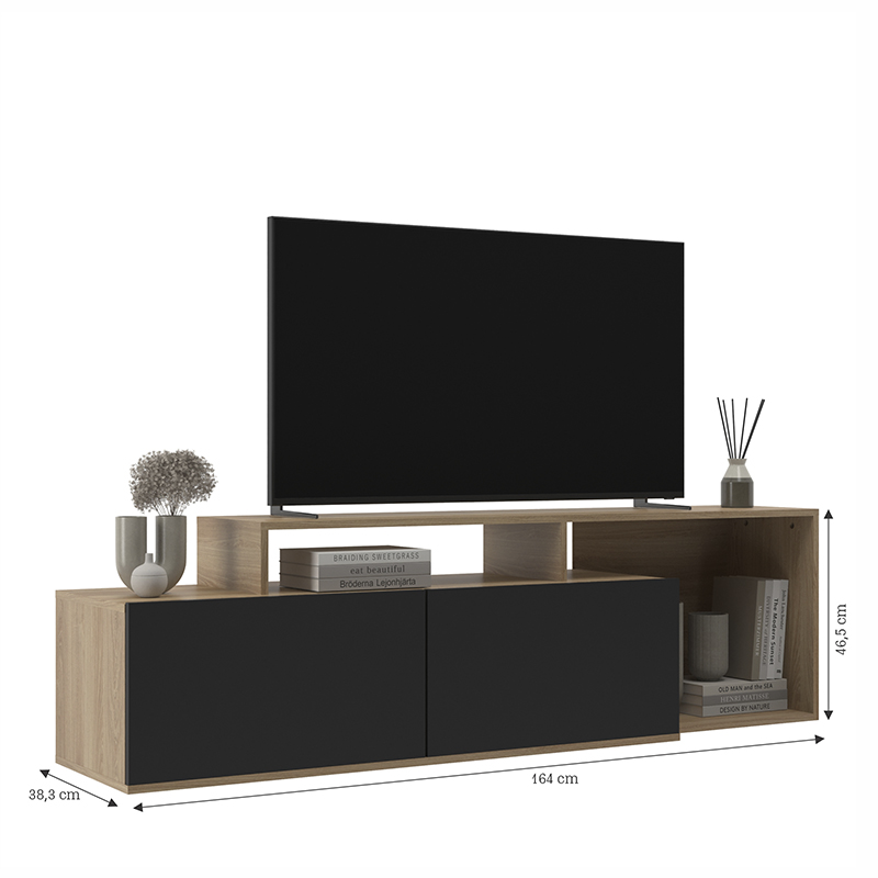 Mesa para TV Sousa 55" 164x46x38cm Negra