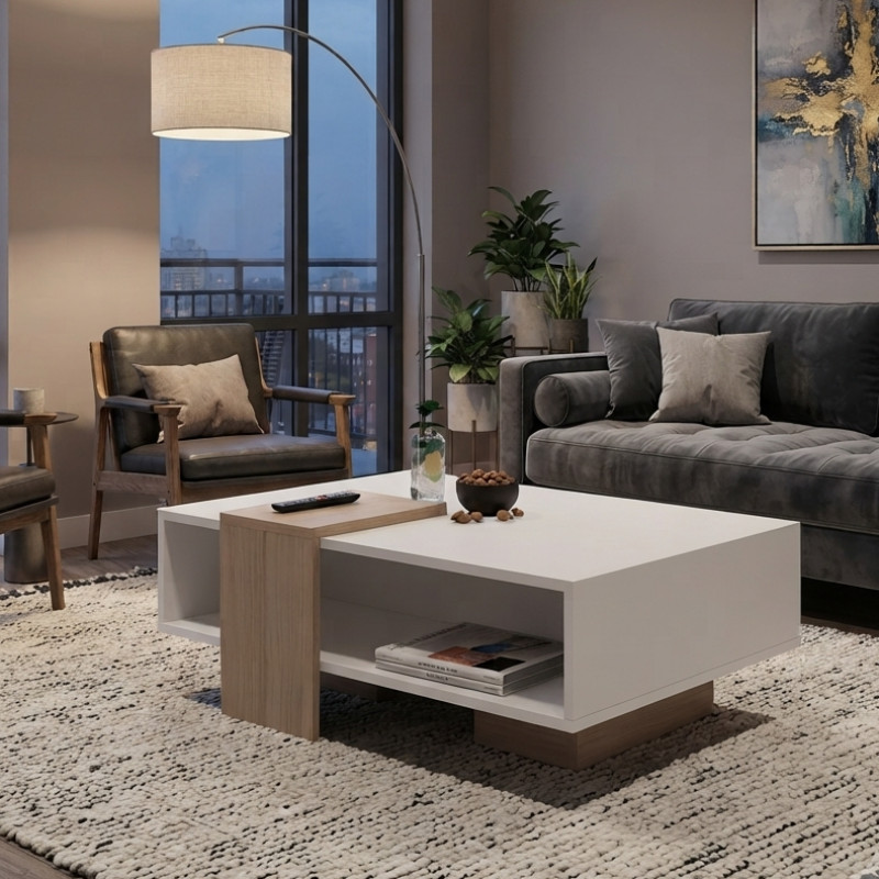 Mesa de Centro Vicosa 90x33x58cm Blanco