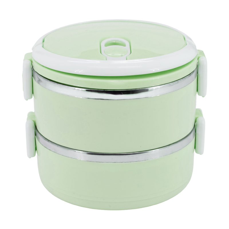 Vianda Doble para Comida Acero 1.4L Verde