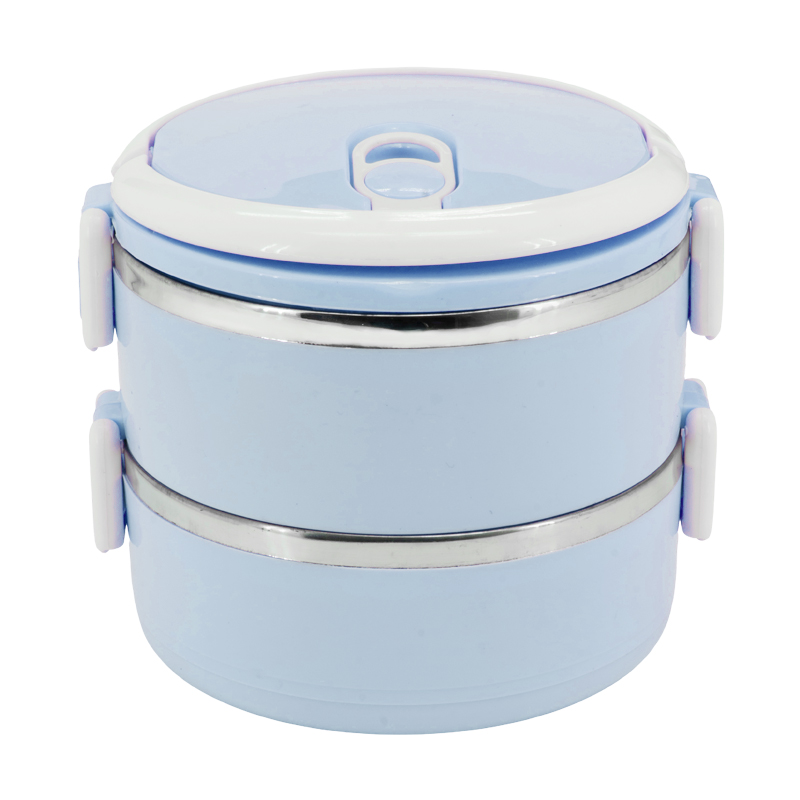 Vianda Doble para Comida Acero 1.4L Celeste