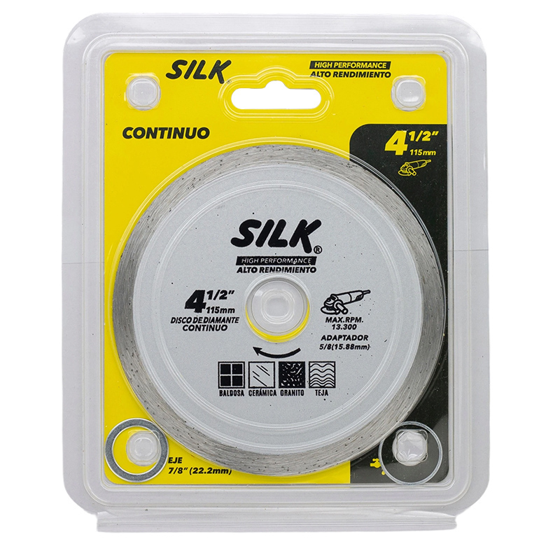 Disco Diamante Continuo Húmedo 4.5x1/16x7/8" Silk
