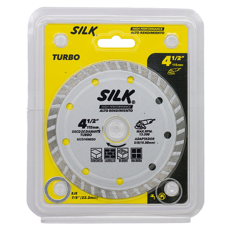 Disco Diamante Turbo Seco y Húmedo 4.5x1/16x7/8" Silk