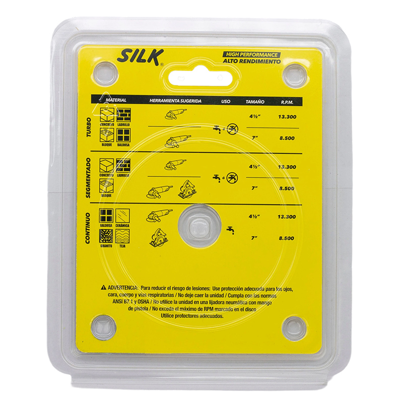 Disco Diamante Turbo Seco y Húmedo 4.5x1/16x7/8" Silk