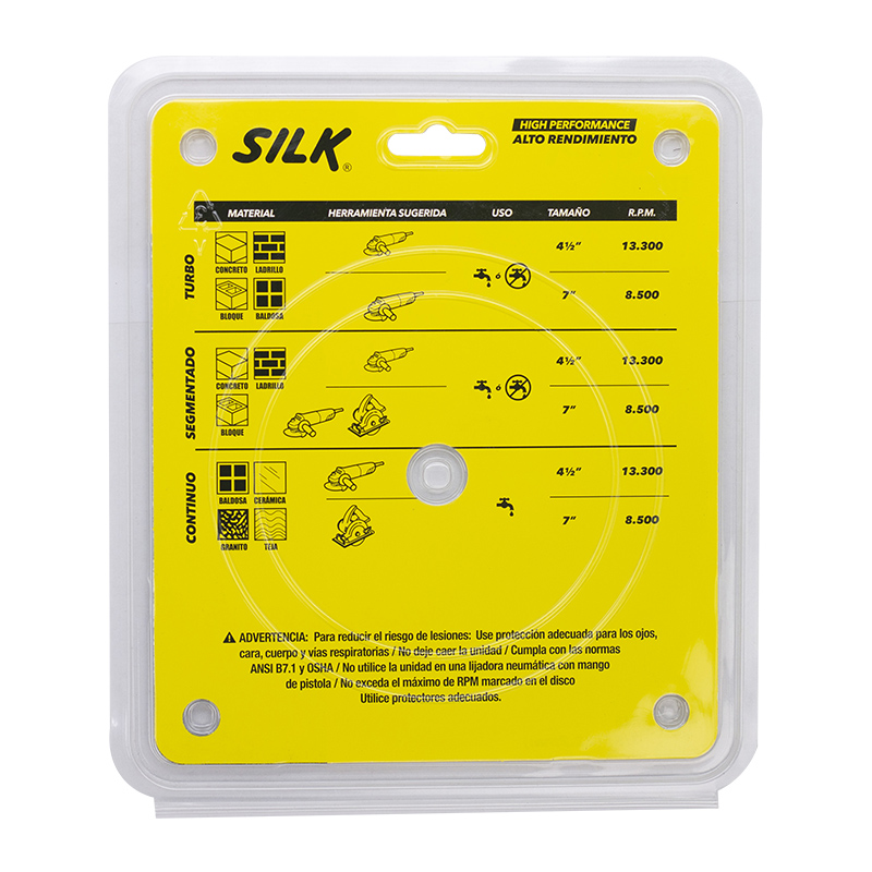 Disco Diamante Turbo Seco y Húmedo 7x1/16x7/8" Silk